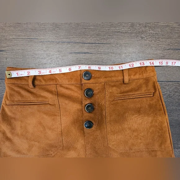 Zara TRF Collection Faux Suede Mini Skirt - SIZE M - Picture 14 of 16